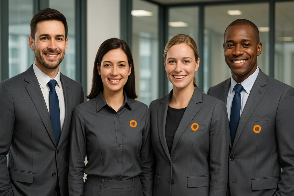 Corporate event staff in branded apparel from SUQ MEDIA